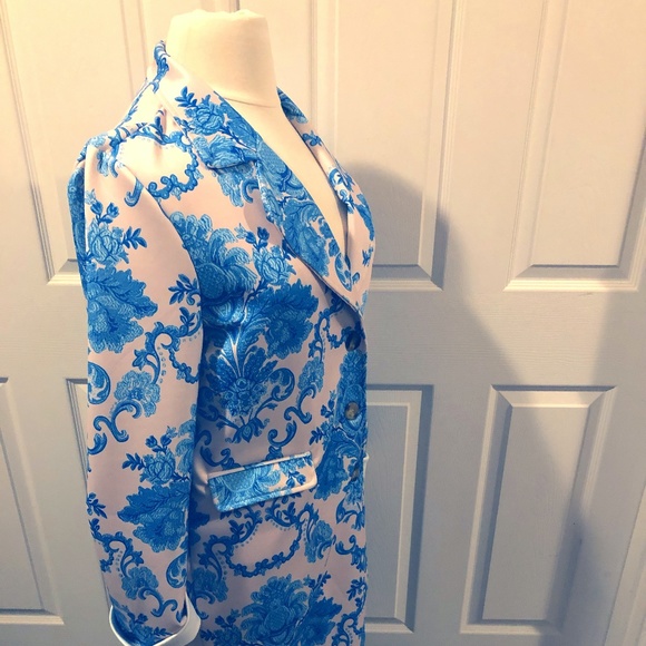 OrderPlus Jackets & Blazers - Blue and White Women’s OrderPlus Over Coat